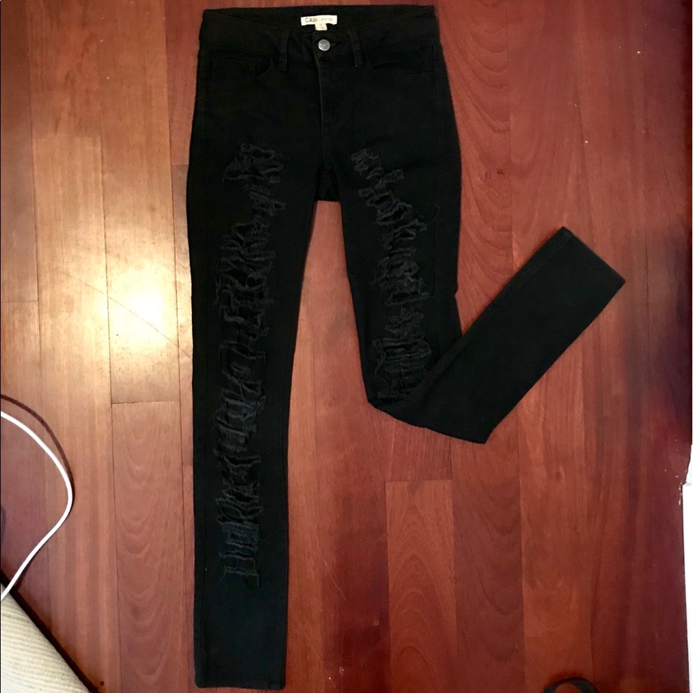 CAbi Black Ripped Jeans
